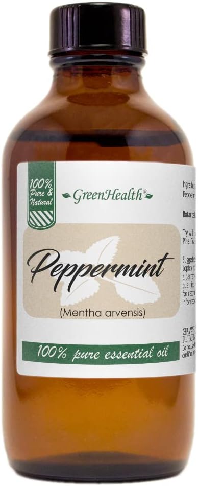 Peppermint Essential Oil, 4 fl oz, 100% Pure Essential Oil, GreenHealth