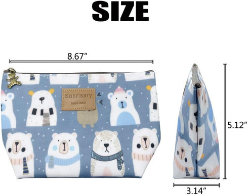 Hunger Polar Bear in Snow Makeup Cosmetic Tote Bag Carry Case (P1141705)
