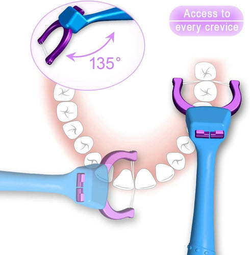 Evolutionary Clean Dental Flossers - Kit of Refills Plus Long Handle (2 Handles + 200 Refills)