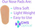 GMS Optical Symmetrical Self-Adhesive Soft Foam Nose Pads for Glasses, 15mm (5 Pair, Peach)