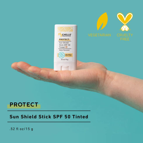 MyCHELLE Sun Shield Stick SPF 50 Tinted, Mineral Reef Safe Sunscreen for Face
