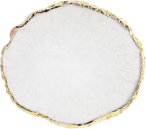 Nail Art Palette Resin, Mixed Color Nail Painting Display Board with Gilded Edge for Makeup (White)
