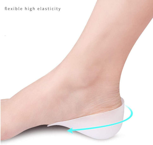 Invisible Height Increase Elevators Heels Cushion Insole, Heal Dry Cracked Heels & Protector, White, 2 cm