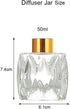VANTOBEST 2PCS 50ml/1.7oz Set Glass Diffuser Bottle with Gold Cap, Prismatic Design, Essential Oil Container, Home