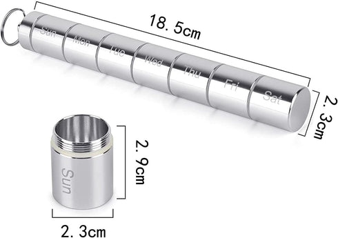 LZQpearl 7 7 Metal Moisture Proof Weekly Pill Organizer, Stackable Aluminum Alloy, Days Pill Case,Portable Pill Box