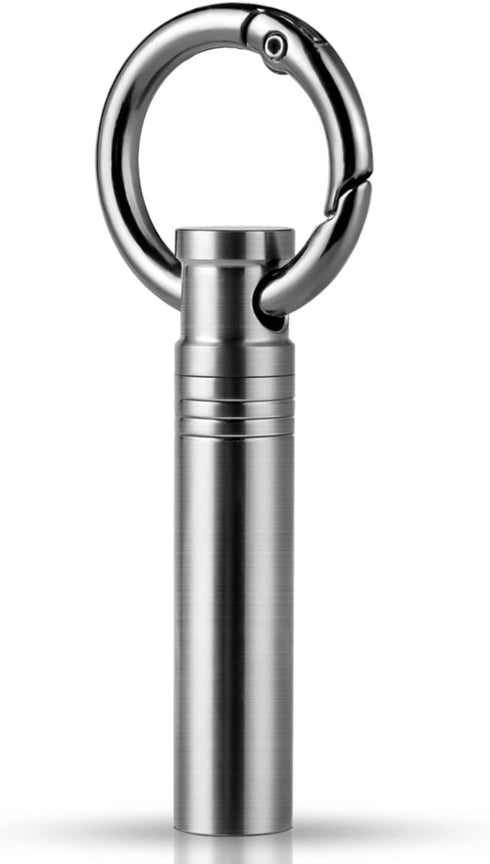 TISUR Small Keychain Pill Holder, Portable Titanium Metal Travel Pill Organizer Container for Purse, Waterproof
