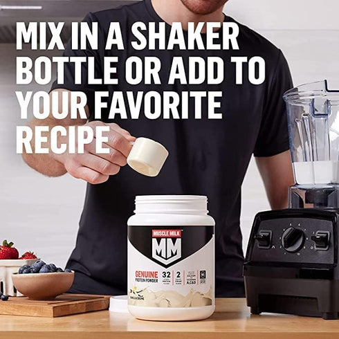 Muscle Milk Genuine Protein Powder, Banana Crème, 1.93 Pounds, 12 Servings, 32g Protein, NSF Certified for Sport