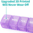 2 Packs Small Weekly Pill Organizer | Pocket Daily Pill Case for Pills, Vitamins, Fish Oil, Supplements | Purple