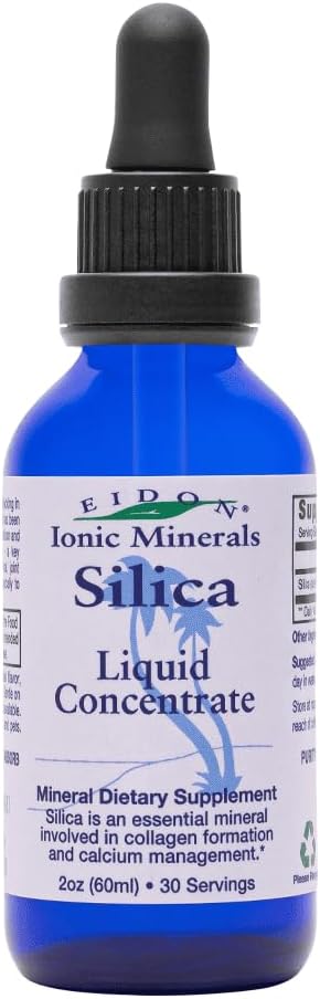 Eidon Ionic Minerals Liquid Silica Mineral Concentrate, Silica Supplement for Hair, Skin and Nails, Supports Collagen