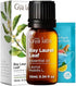 Set Set 2x0.34 oz Bay Leaf & Clary Sage Oil - Aromatherapy Grade Essential Oils - fl