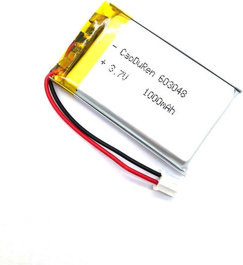 MSDS Verified 603048 Rechargeable 3.7V 1000mAh Li Lipo Lithium Polymer Battery Pack with 2 Pin 2.0mm JST Connector