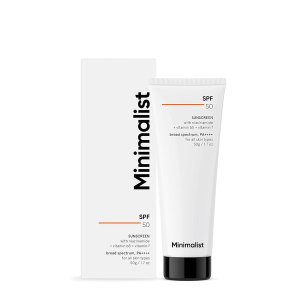 Minimalist SPF 50 Sunscreen with Multi-Vitamins - Lightweight, No White Cast, Broad Spectrum PA ++++ for Women & Men -