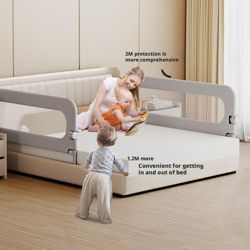 ZOtterly (47 Inch) Baby Bed Rail Guard for Toddlers, Grey, Oxford Fabric, Iron Pipe, Rectangular, Swing Down Bedrail