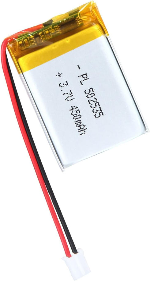 502535 3.7V Lipo Battery, 450mAh Rechargeable Lithium Polymer Pack with JST PH2.0mm Connector