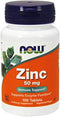 NOW Foods Zinc Gluconate, 100 Tablets / 50mg