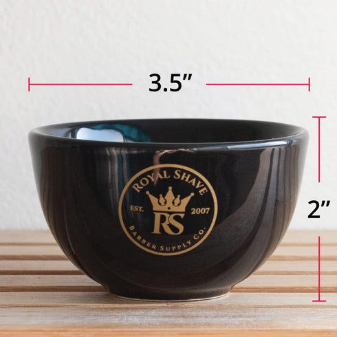 Ceramic Textured Shaving Bowl, Shave Soap & Shaving Cream Dish, Textured for Rich Lather, Black