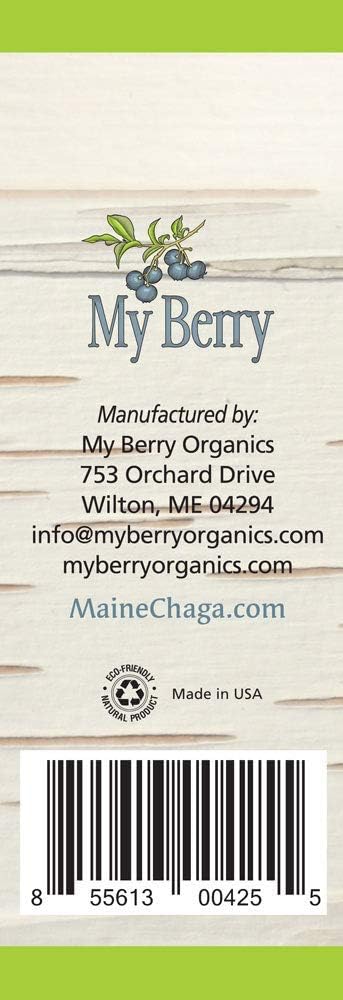 Maine Chaga Mushroom & Birch Bark Extract Liquid - 2oz, Wild Harvested & Double Extracted