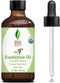 SVA Organics Eucalyptus Essential Oil 4oz (118ml) - Premium Essential Oil with Dropper for Diffuser & Aromatherapy