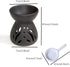 Essential Oil Burner, Wax Burner Ceramic Oil Burners, Ceramic Tea Light Burner, Aromatherapy Oil Burner for Home Bedroom Decor Christmas Housewarming Gift(Black) by Beetoo