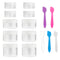Accmor 10 Pieces Makeup Travel Containers with Lids, 3/5/10/15/20 Gram Size Cosmetic Jars, 5 Mini Spatulas, White