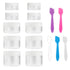 Accmor 10 Pieces Makeup Travel Containers with Lids, 3/5/10/15/20 Gram Size Cosmetic Jars, 5 Mini Spatulas, White