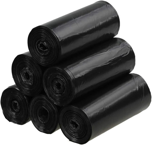 150 Count 4 Gallon Small Garbage Bags, Black Office Kitchen Bathroom Trash Can Liners