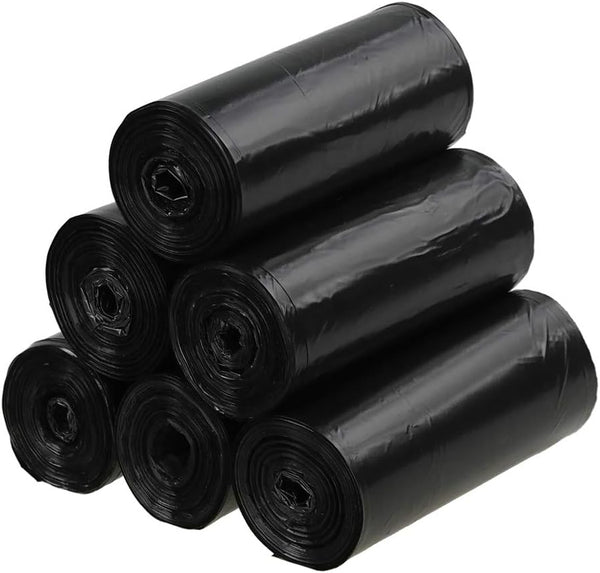 150 Count 4 Gallon Small Garbage Bags, Black Office Kitchen Bathroom Trash Can Liners