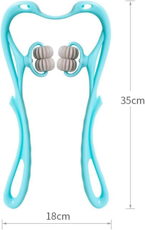Round Blue Manual Neck Massager for Neck and Spine Relief