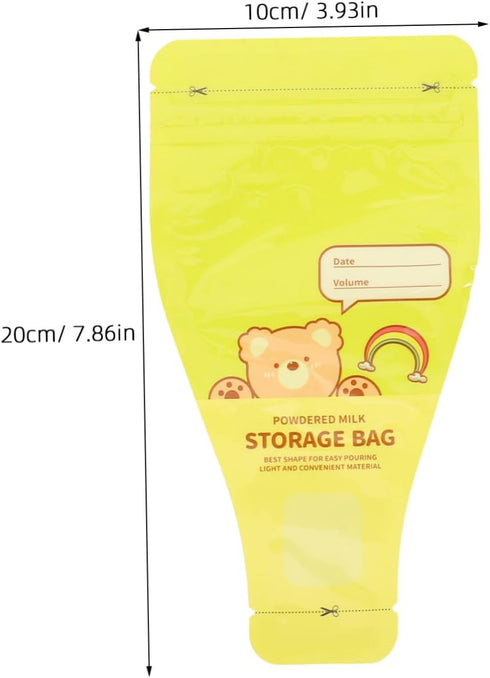 HOODANCOS 120pcs Set, Packaging Disposable Formula Storage Bags with Funnel Leakproof Milk Powder for Travel
