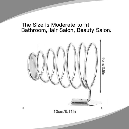 Spiral Blower Stand Spring Wall Mounting Hair Dryer Rack Stainless Steel Holder for Home Salon
