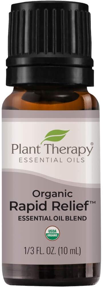 Plant Therapy Organic Rapid Relief Essential Oil Blend, 10 mL (1/3 oz), 100% Pure Natural Aromatherapy