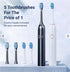 SWZEC (4 Electric Toothbrush for Adults Brush Heads,Black)