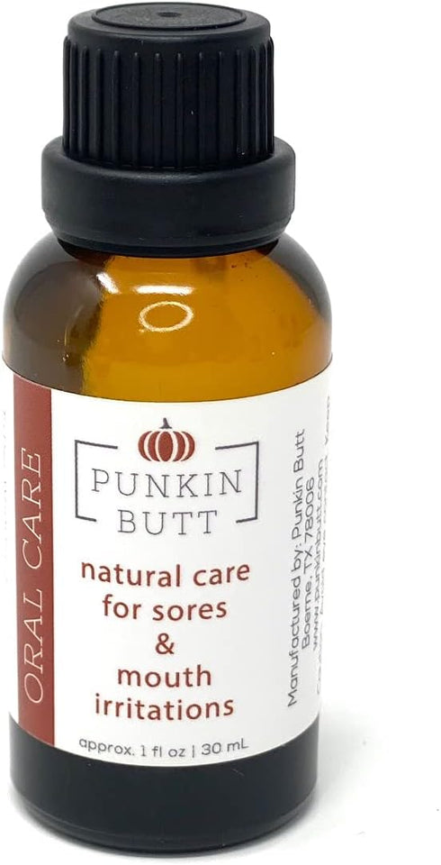 Punkin Butt Oral Care 1 oz Glass Bottle, Chamomile, Clove, Peppermint, Natural, Vegan, Cruelty-Free