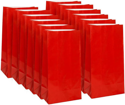 Ruby Red Party Paper Bag | 10" x 5", 12 Pcs
