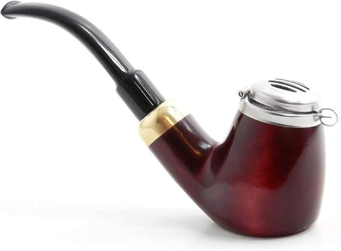 Mr. Brog Full Bent Smoking Tobacco Pipe - Model No: 21 Old Army Mahogany - Hand Made Pear Wood Roots