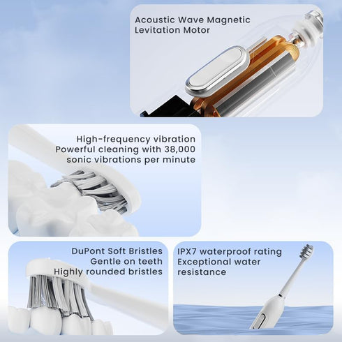 Sensor,5 2 38000 4 Electric Toothbrush, with Pressure Cleaning Modes, Minute Timer and QuadPacer, VPM Electric Motor