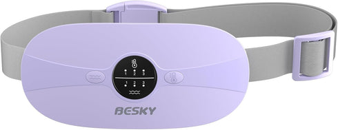 Besky Portable Cordless Menstrual Heating Pad for Cramps, 3 Heat Levels, Rechargeable Small Heating Pad for Pain Relief