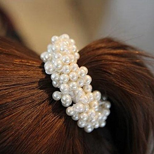 Ruihfas 3Pcs Fashion Korean Hair Scrunchies Accessories Beaded Elastic Hair Ties for Women Girls