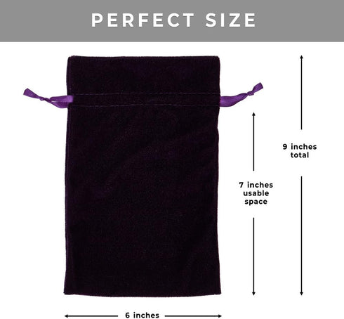 Paper Mart Velvet Drawstring Pouch - 6 Inch Velvet Bag with Drawstrings for Jewelry and Gift Storage