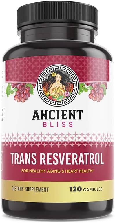 Ancient Bliss Resveratrol Antioxidant Supplement with Green Tea & Grape Seed Extract for Vitality & Immune Support