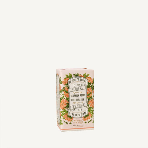 Panier des Sens Rose Geranium Bar Soap - Natural Moisturizing Soap with Olive Oil - Vegan Friendly - 2x5.3 oz