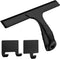 All-Purpose Shower Squeegee for Shower Doors, Bathroom Cleaner Tool with 2 Adhesive Hooks, 12 Inch Black