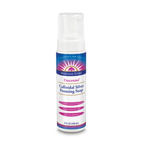 HERITAGE STORE Colloidal Silver Soap - Foam, Unscented, 8oz
