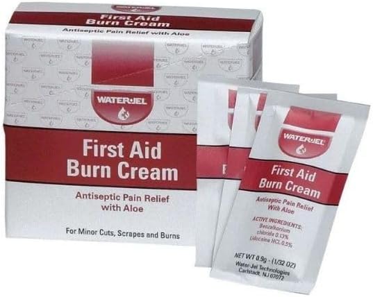 First Aid Burn Cream, Antiseptic Burn Relief, 0.9 gm Packets, 25 Pack