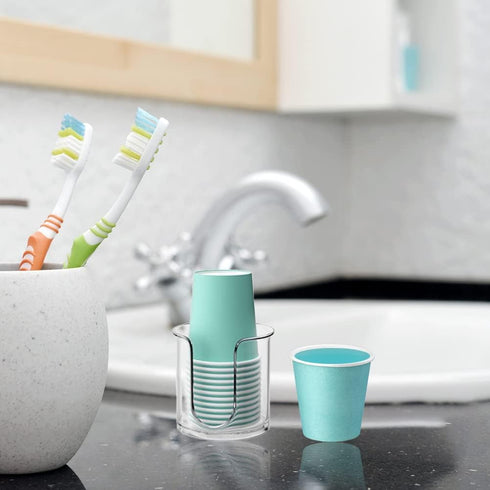 100 Pack 3 oz Paper Cups, Bathroom Mouthwash Cups for Snack, Espresso, Perfect for Home