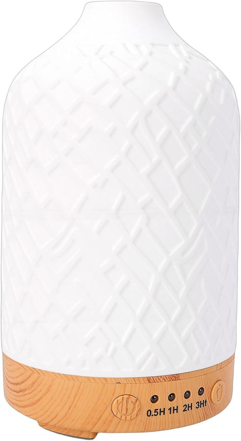 MOTOULAX Ceramic Essential Oil Diffuser, Aromatherapy Diffuser with 7 Color Night Light and
