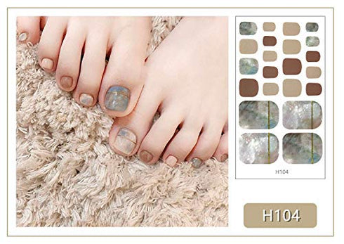 WOKOTO 20 Sheets Gradient Toe Nail Polish Strips, 1 Nail File Kit, Colorful Glitter Stickers for Women Nail Salon