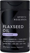 Sports Research Extra Strength Flaxseed Oil Softgels, 1242mg, Plant Based Omega-3, 200 Count
