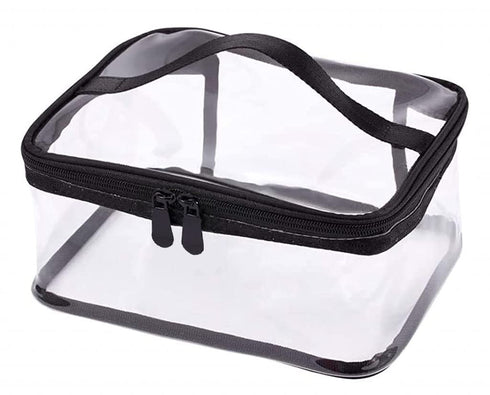 Louise Maelys Portable Clear Makeup Bag - Waterproof Zipper Travel Storage Pouch with Handle