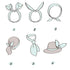 Wire Headbands for Women, Solid Color Wire Hair Wraps with 8PCS Twist Bow Headband Hair Accessories